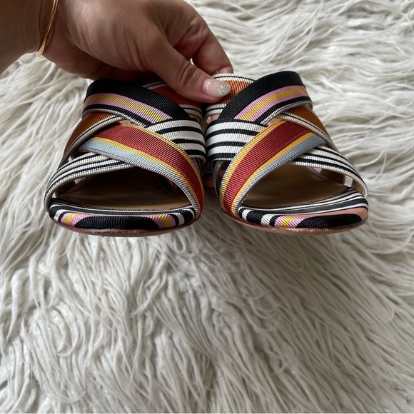 Tory Burch Multicolor Striped Grosgrain Graham 65mm Heel Mule Sandals EUC Sz 6 - Picture 6 of 12